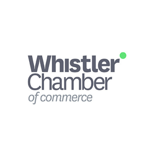 Logo for Whistler Chamber of Commerce, featuring the organization name in gray text with a green dot above the "r" in "Whistler" on a white background—ideal for businesses, including vacation rental management in Whistler.