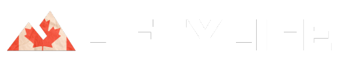 Lifty Life logo with a mountain graphic featuring a red maple leaf and the text "LIFTY LIFE" in bold white letters on a black background.